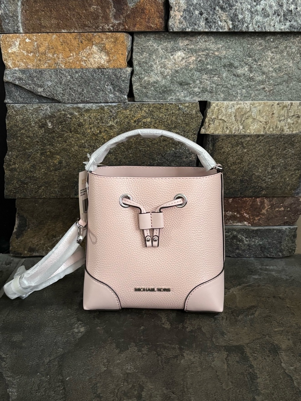 NWT Michael Kors Small Mercer Leather Bucket Crossbody Bag